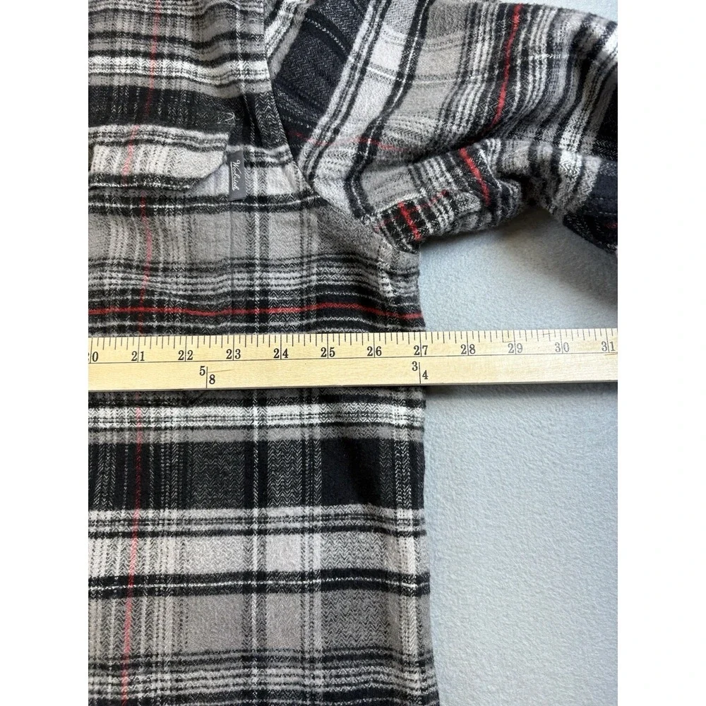 Woolrich Oxbow Bend Flannel Shirt Men's XXL Gray Black Red Plaid Cotton Warm